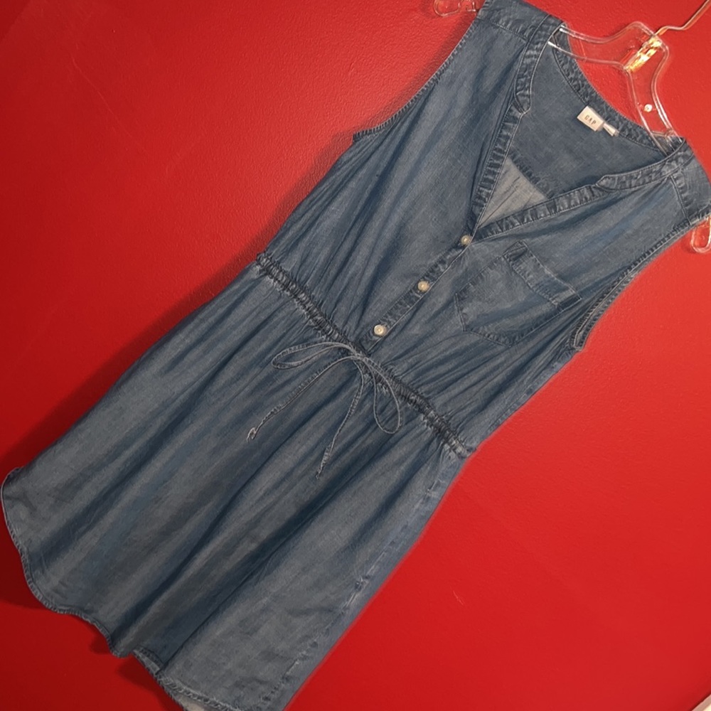GAP Chambray Denim Sleeveless Dress Sz S